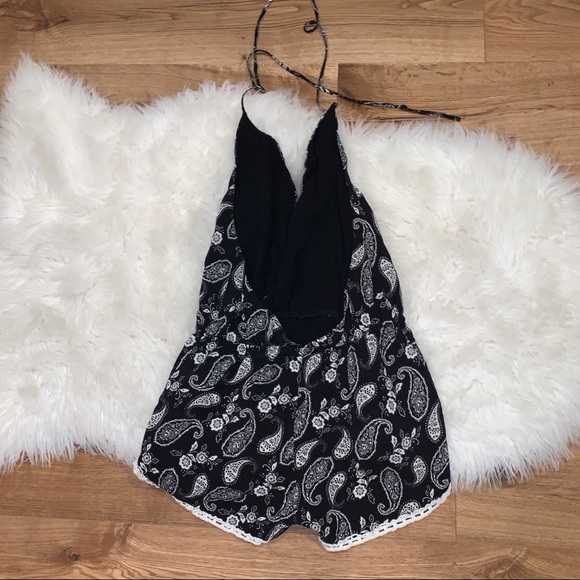 Black Paisley Romper - Picture 2 of 3